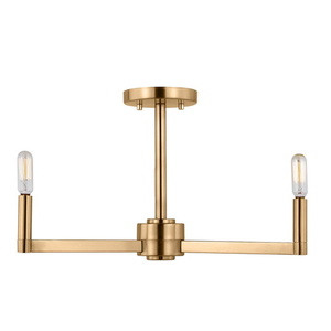 GL7764203848 Fullton Semi Flush Mount Ceiling Light - Satin Brass