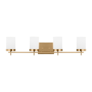 GL4490304EN3848 Zire 4 or More Bulb Bathroom Lighting - Satin Brass