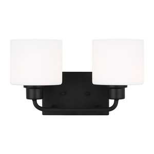 GL4428802EN3112 Canfield 2 Bulb Bathroom Lighting - Midnight Black