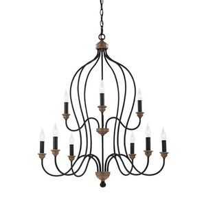 GLF2999EN9DWZWO Hartsville Mini Chandelier - Dark Weathered Zinc / Weathered Oak