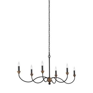 GLF3000EN6DWZWO Hartsville Mini Chandelier - Dark Weathered Zinc / Weathered Oak