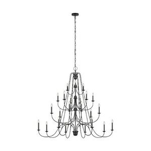 GLF320824AF Boughton Large Foyer Chandelier Chandelier - Antique Forged Iron