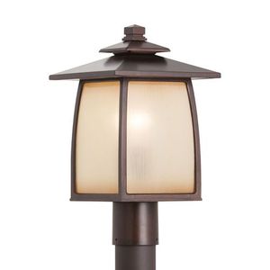 GLOL8508EN3SBR Wright House Post Light Post Lights - Sorrel Brown