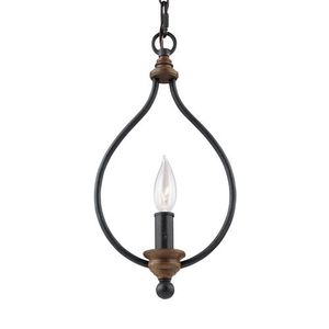 GLP1341ENDWZWO Hartsville Mini-Pendant Pendant Light - Dark Weathered Zinc / Weathered Oak