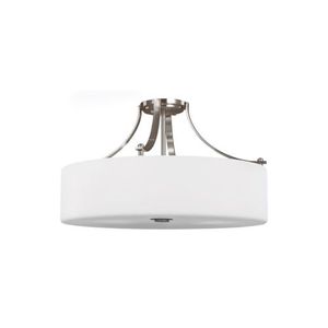 GLSF254EN3BS Sunset Drive Semi Flush Mount Ceiling Light - Brushed Steel