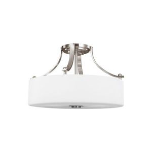 GLSF258EN3BS Sunset Drive Semi Flush Mount Ceiling Light - Brushed Steel