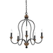 Generation Lighting GLF2998EN5DWZWO Dark Weathered Zinc / Weathered Oak Mini Chandelier