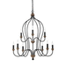 Generation Lighting GLF2999EN9DWZWO Dark Weathered Zinc / Weathered Oak Mini Chandelier