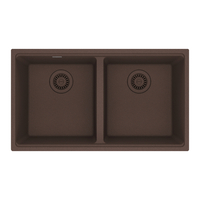  Maris White/Color Undermount - Double Bowl Kitchen Sink - Mocha