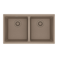  Maris White/Color Undermount - Double Bowl Kitchen Sink - Oyster