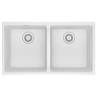  Maris White/Color Undermount - Double Bowl Kitchen Sink - Polar White