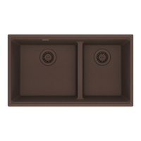  Maris White/Color Undermount - Double Bowl Kitchen Sink - Mocha