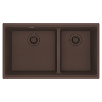  Maris White/Color Undermount - Double Bowl Kitchen Sink - Mocha