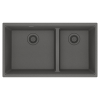  Maris White/Color Undermount - Double Bowl Kitchen Sink - Stone Grey