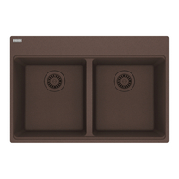  Maris White/Color Double Bowl Kitchen Sink - Mocha
