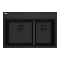  Maris White/Color Double Bowl Kitchen Sink - Matte Black