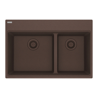  Maris White/Color Double Bowl Kitchen Sink - Mocha