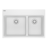  Maris White/Color Double Bowl Kitchen Sink - Polar White