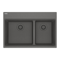  Maris White/Color Double Bowl Kitchen Sink - Stone Grey