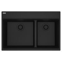  Maris White/Color Double Bowl Kitchen Sink - Matte Black