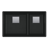  Peak White/Color Undermount - Double Bowl Kitchen Sink - Matte Black