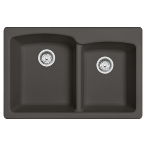 FEOSL332291 Maris White/Color Dual Mount Double Bowl Kitchen Sink - Slate Grey