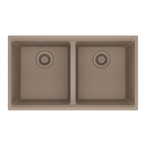 FMAG1201414OYS Maris White/Color Undermount - Double Bowl Kitchen Sink - Oyster FMAG1201414OYS Maris White/Color Undermount - Double Bowl Kitchen Sink - Oyster
