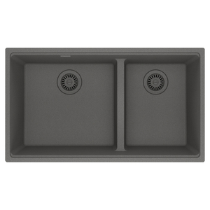 FMAG1601812LDSHG Maris White/Color Undermount - Double Bowl Kitchen Sink - Stone Grey FMAG1601812LDSHG Maris White/Color Undermount - Double Bowl Kitchen Sink - Stone Grey