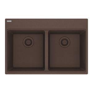 FMAG6201414MOC Maris White/Color Double Bowl Kitchen Sink - Mocha FMAG6201414MOC Maris White/Color Double Bowl Kitchen Sink - Mocha