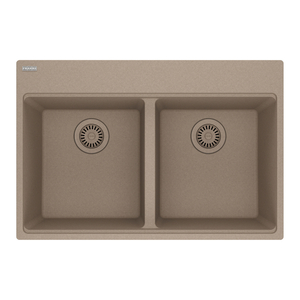 FMAG6201414OYS Maris White/Color Double Bowl Kitchen Sink - Oyster FMAG6201414OYS Maris White/Color Double Bowl Kitchen Sink - Oyster