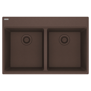 FMAG6201515MOC Maris White/Color Double Bowl Kitchen Sink - Mocha FMAG6201515MOC Maris White/Color Double Bowl Kitchen Sink - Mocha