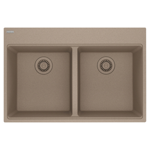 FMAG6201515OYS Maris White/Color Double Bowl Kitchen Sink - Oyster FMAG6201515OYS Maris White/Color Double Bowl Kitchen Sink - Oyster