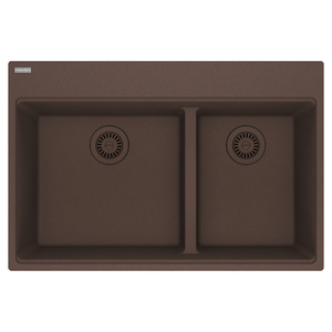 FMAG6601812LDMOC Maris White/Color Double Bowl Kitchen Sink - Mocha FMAG6601812LDMOC Maris White/Color Double Bowl Kitchen Sink - Mocha