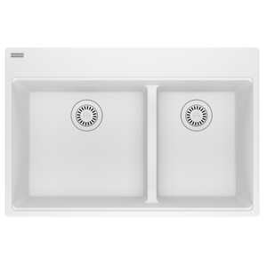 FMAG6601812LDPWT Maris White/Color Double Bowl Kitchen Sink - Polar White FMAG6601812LDPWT Maris White/Color Double Bowl Kitchen Sink - Polar White