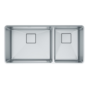 FPTX16037 Pescara Stainless Steel Double Bowl Kitchen Sink - Stainless Steel