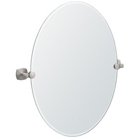  Jewel Oval Mirror - Satin Nickel
