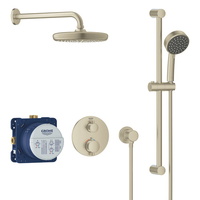  Cube Two Wall Diverter System Custom Shower System - Brushed Nickel Infinity