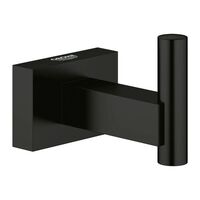  Essentials Cube Robe Hook Bathroom Accessory - Matte Black