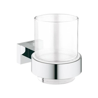  Essentials Cube Toothbrush & Tumbler Holder Bathroom Accessory - StarLight Chrome