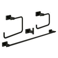  Essentials Cube Accessory Set Bathroom Accessory - Matte Black