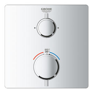 G24111000 Grohtherm Thermostatic / Volume Control Trim Trim Kit - Starlight Chrome