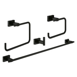 G407782431 Essentials Cube Accessory Set Bathroom Accessory - Matte Black