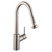 Hansgrohe H04286800 Steel Optik Pull-Out Spray Kitchen Faucet