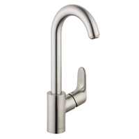  Focus Single-Hole Bar Faucet - Steel Optik