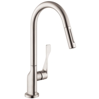  Citterio Pull-Out Spray Kitchen Faucet - Steel Optik