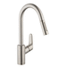 Hansgrohe H04505800 Steel Optik Pull-Out Spray Kitchen Faucet