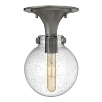  Congress Semi Flush Mount Ceiling Light - Antique Nickel / Clear Seedy