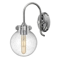 Congress 1 Bulb Wall Sconce - Chrome / Clear Seedy