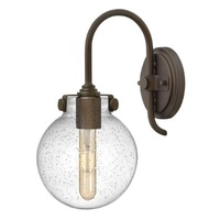  Congress 1 Bulb Wall Sconce - Oil Rubbed Bronze /Clear Seedy
