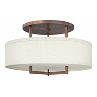  Hampton Semi Flush Mount Ceiling Light - Brushed Bronze